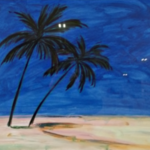 Acryl schilderij, Maya Wildevuur, Polynesië , 1998